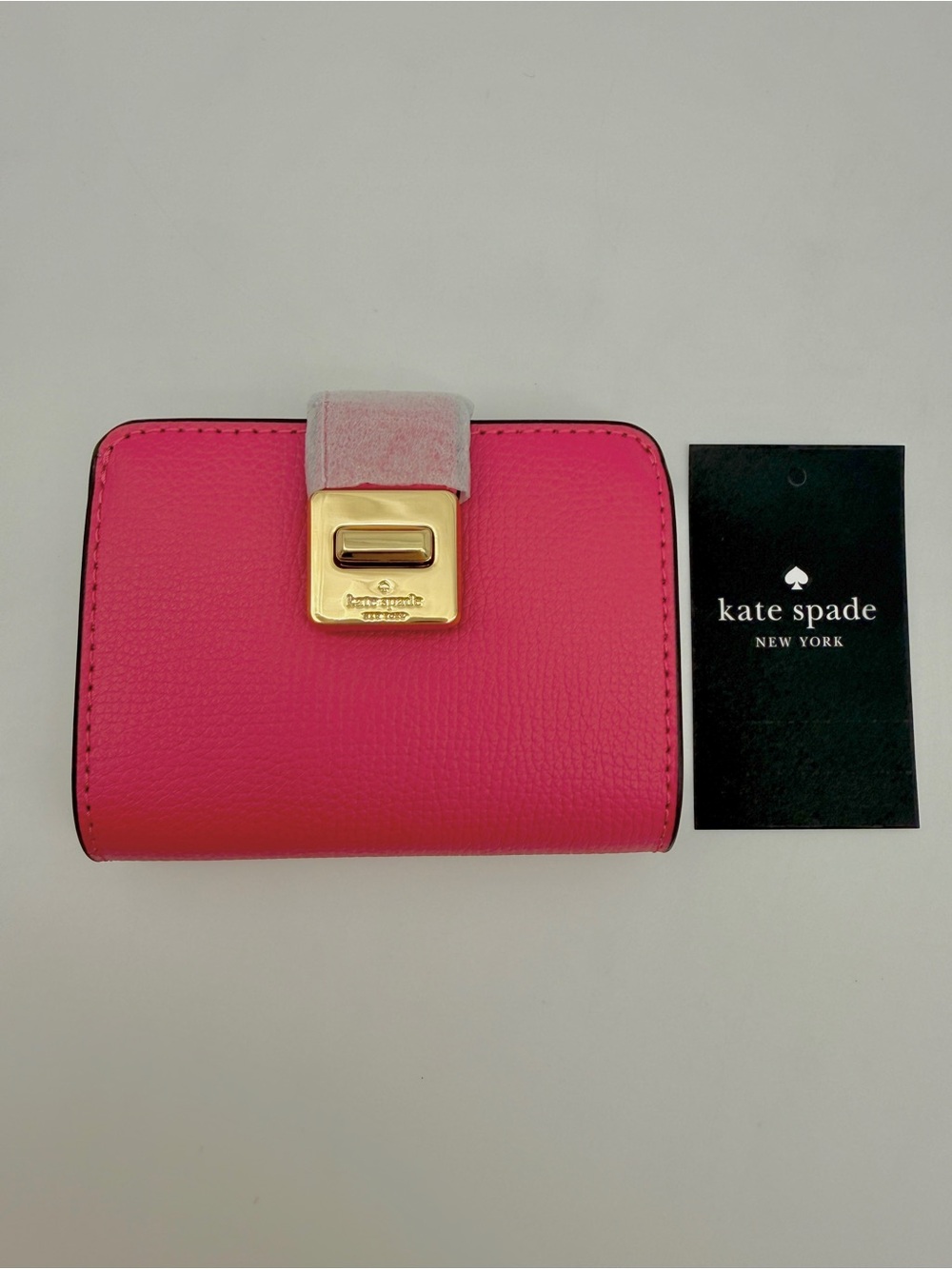 Kate Spade Phoebe Small Card Holder Rose Oil Pink Red